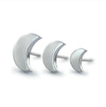 NeoMetal 4mm Moon Threadless End and Flat Back Labret Post ASTM F-136 Titanium Pair
