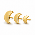 NeoMetal 4mm Moon Threadless End and Flat Back Labret Post ASTM F-136 Titanium Gold Anodized Pair