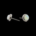 NeoMetal & Khrysos 2.5 mm White Opal Threadless Gem End and Flat Back Labret Post ASTM F-136 Titanium Pair