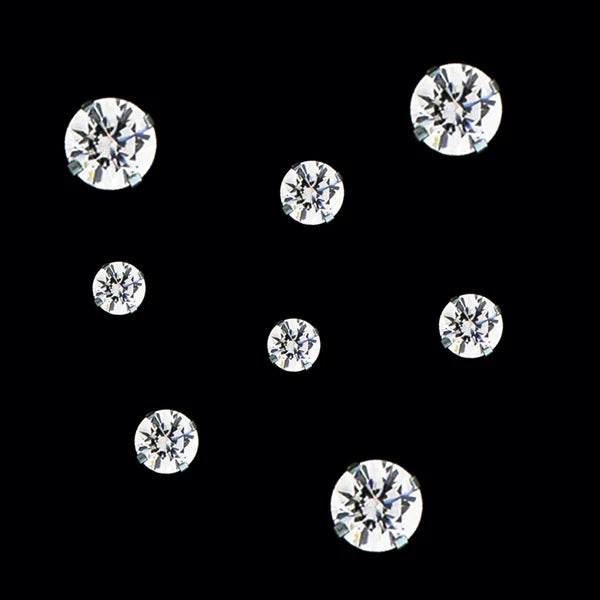 Khrysos & NeoMetal 2.5 mm Prong Set Threadless Gem on ASTM F-136 Titanium Flat Back Labret Post Pair