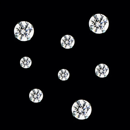 Khrysos & NeoMetal 2.5 mm Prong Set Threadless Gem on ASTM F-136 Titanium Flat Back Labret Post Pair