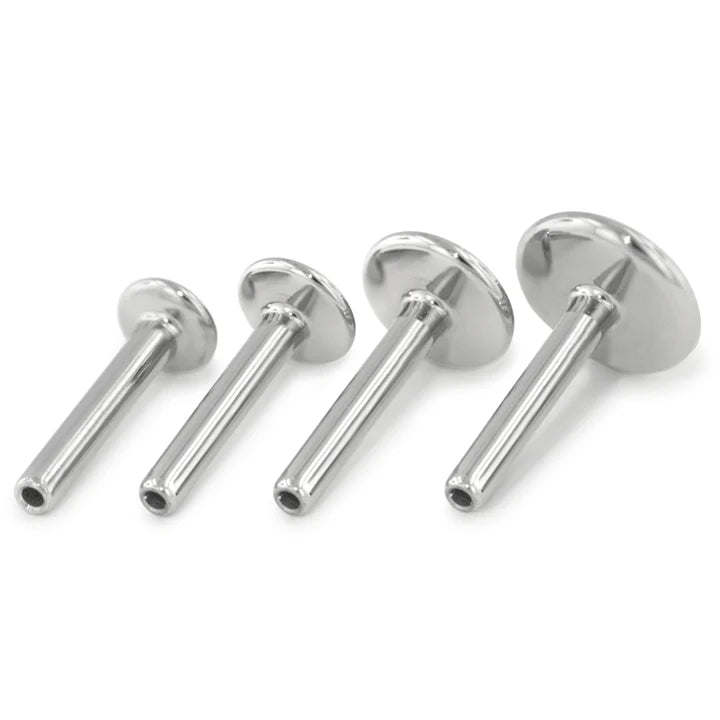 Khrysos & NeoMetal 2.5 mm Prong Set Threadless Gem on ASTM F-136 Titanium Flat Back Labret Post Pair