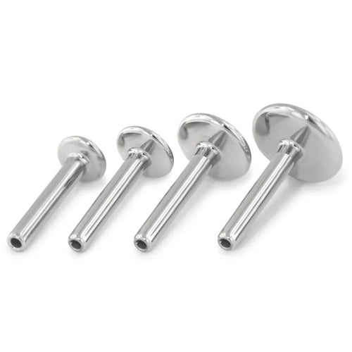 NeoMetal & Khrysos 2.5 mm White Opal Threadless Gem End and Flat Back Labret Post ASTM F-136 Titanium Pair